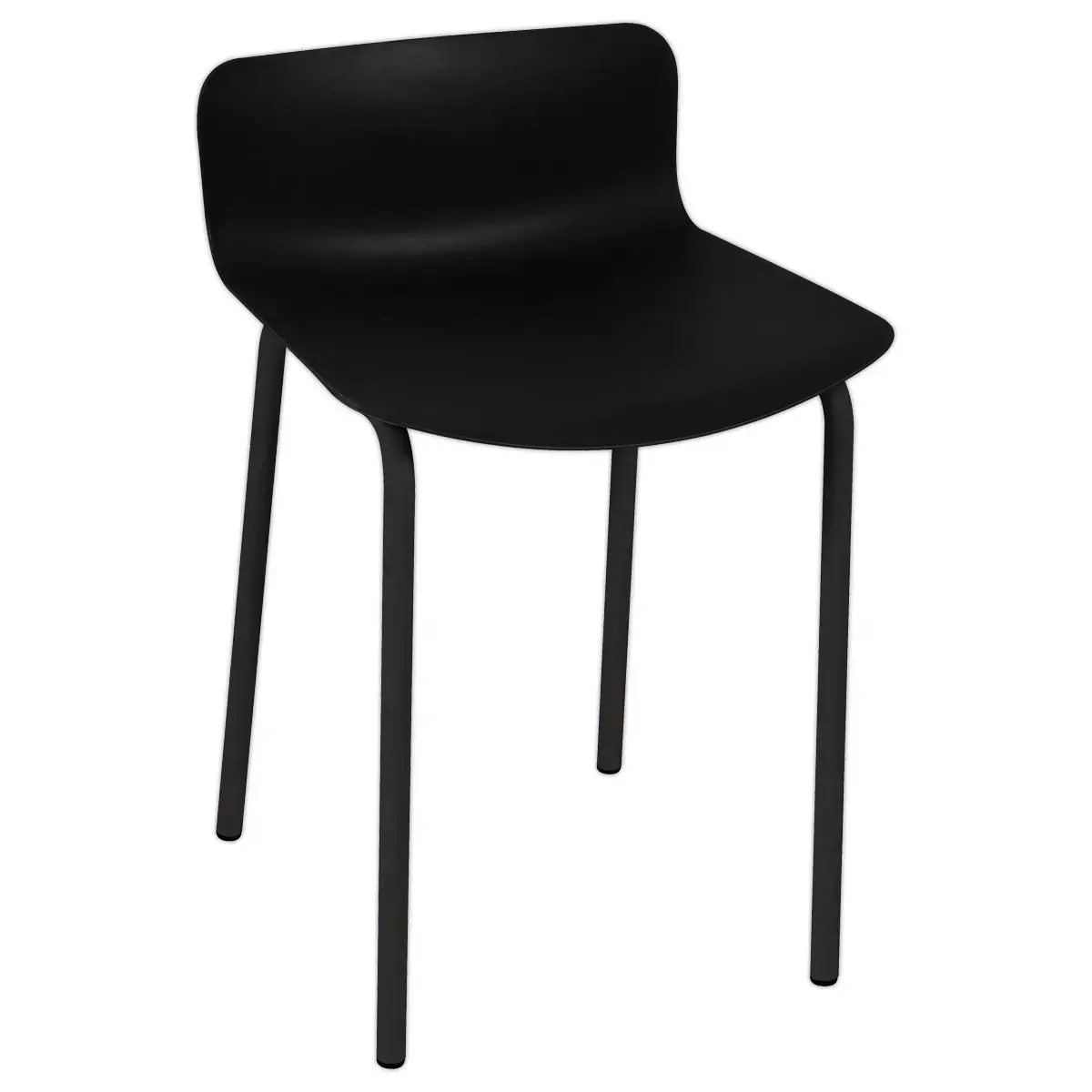 Tabouret POPP dossier bas noir H60