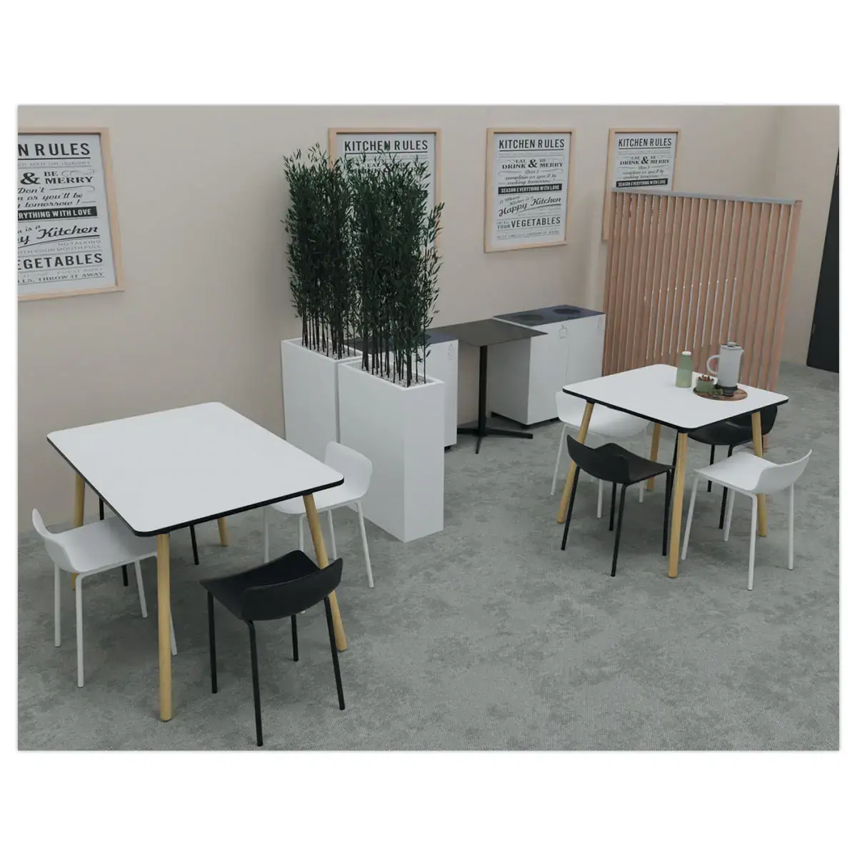 Tabouret POPP dossier bas noir H60