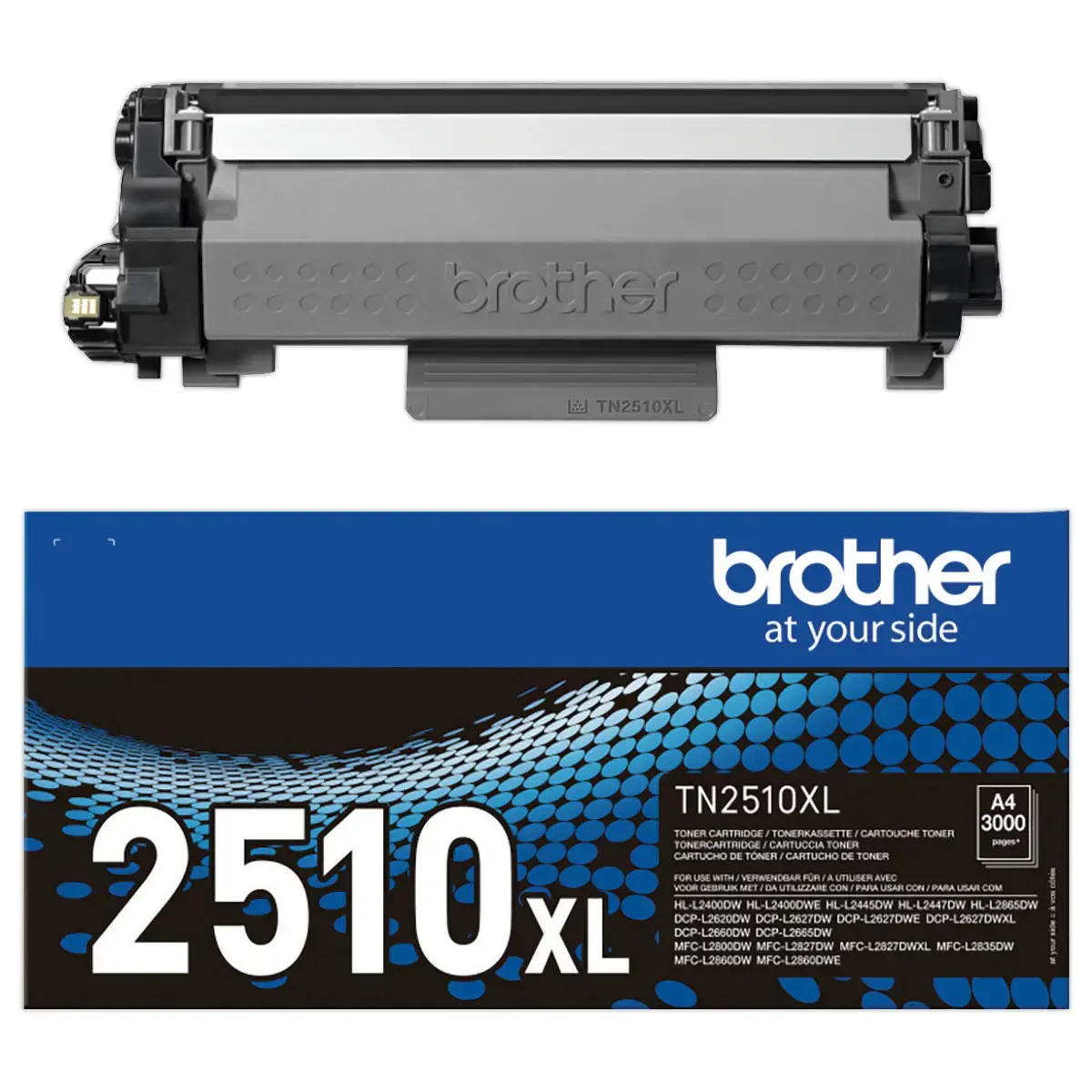 Cartouche noire laser haute capacit&eacute; Brother TN2510XL 