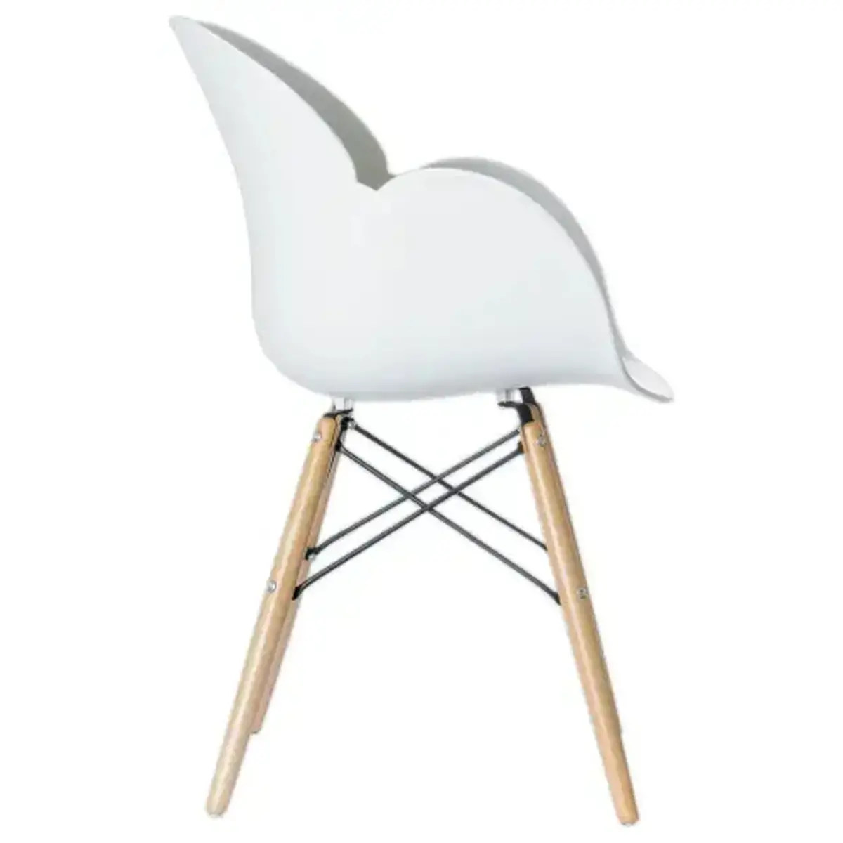 2 fauteuils PETALES pied hêtre assise blanche montés