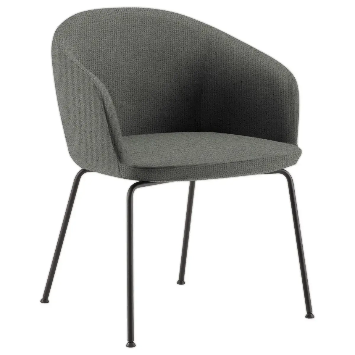 Fauteuil MILOS 4 pieds métal gris