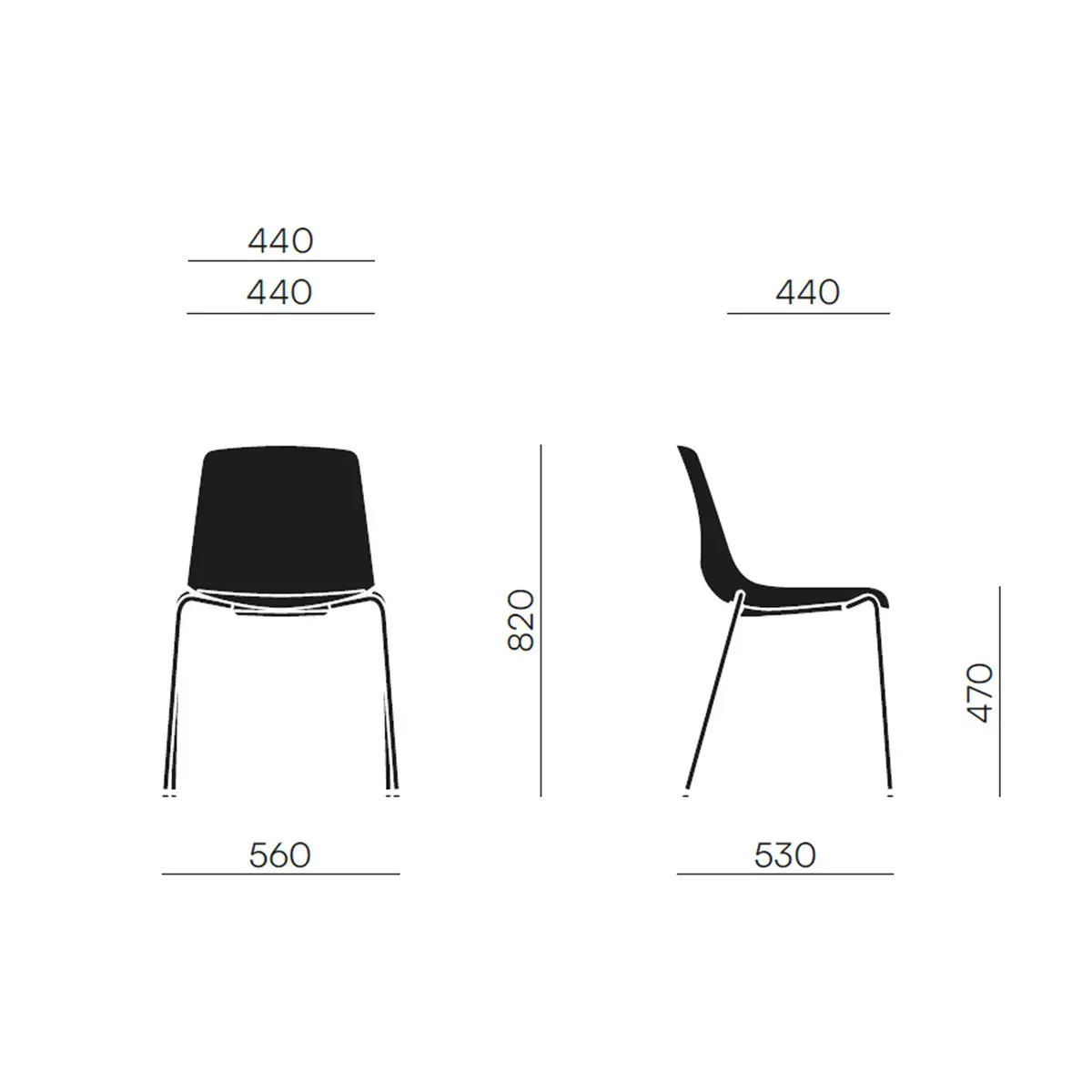 chaise polypro blanche 4 pieds blanc