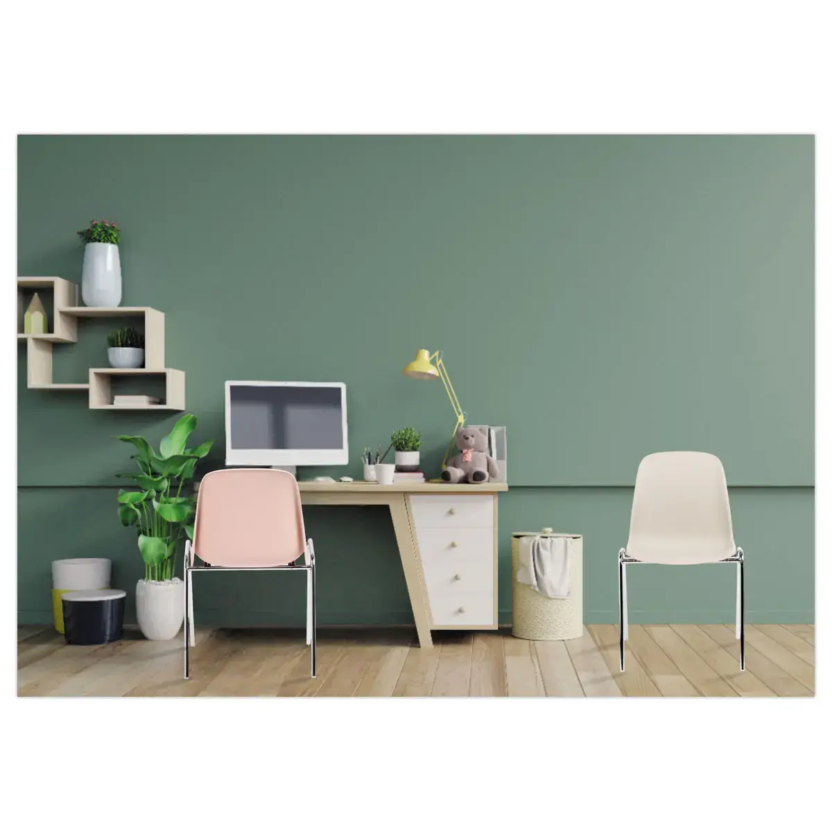 Chaise Charlotte beige pastel 