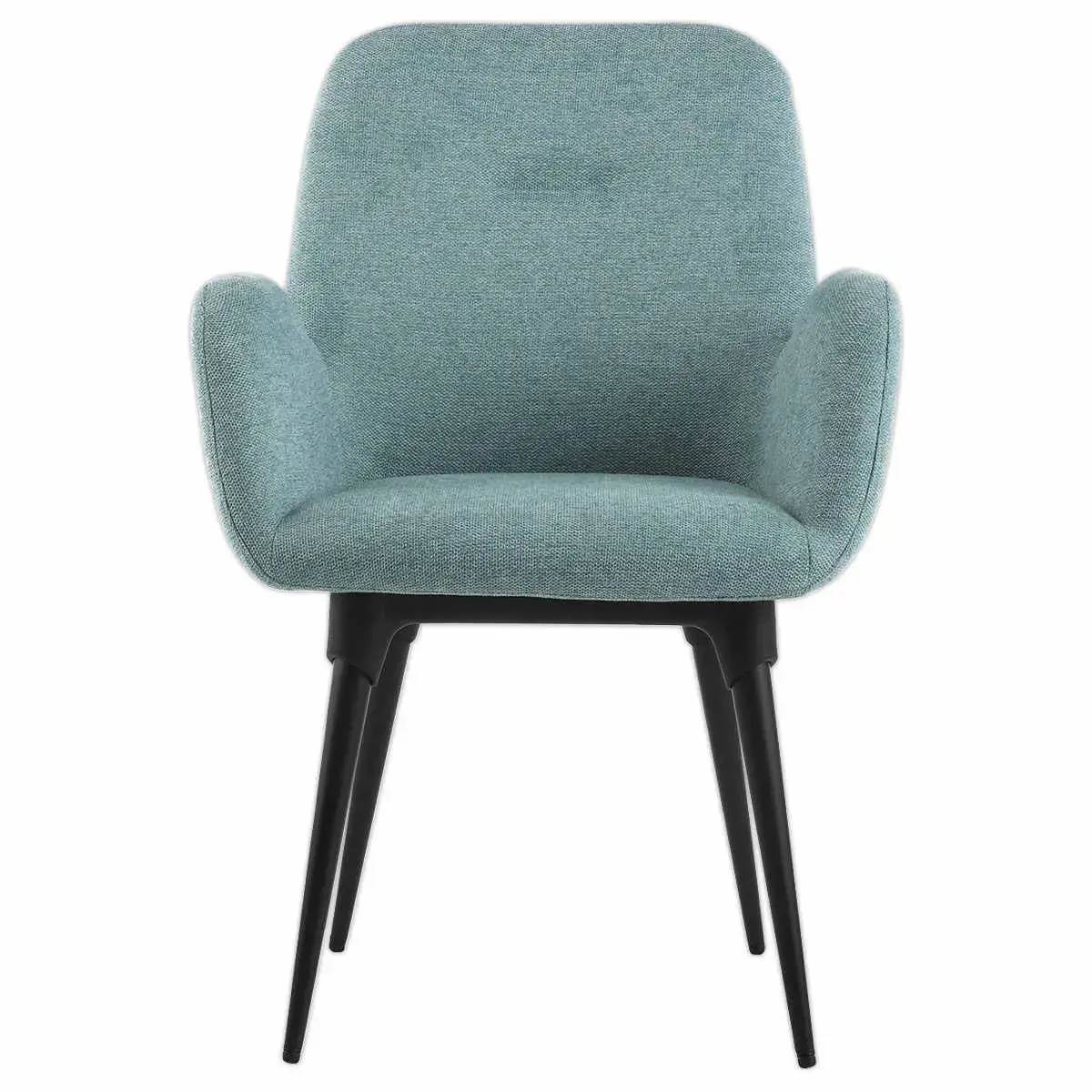 2 Fauteuils Tissu bleu clair 4 pieds métal montés