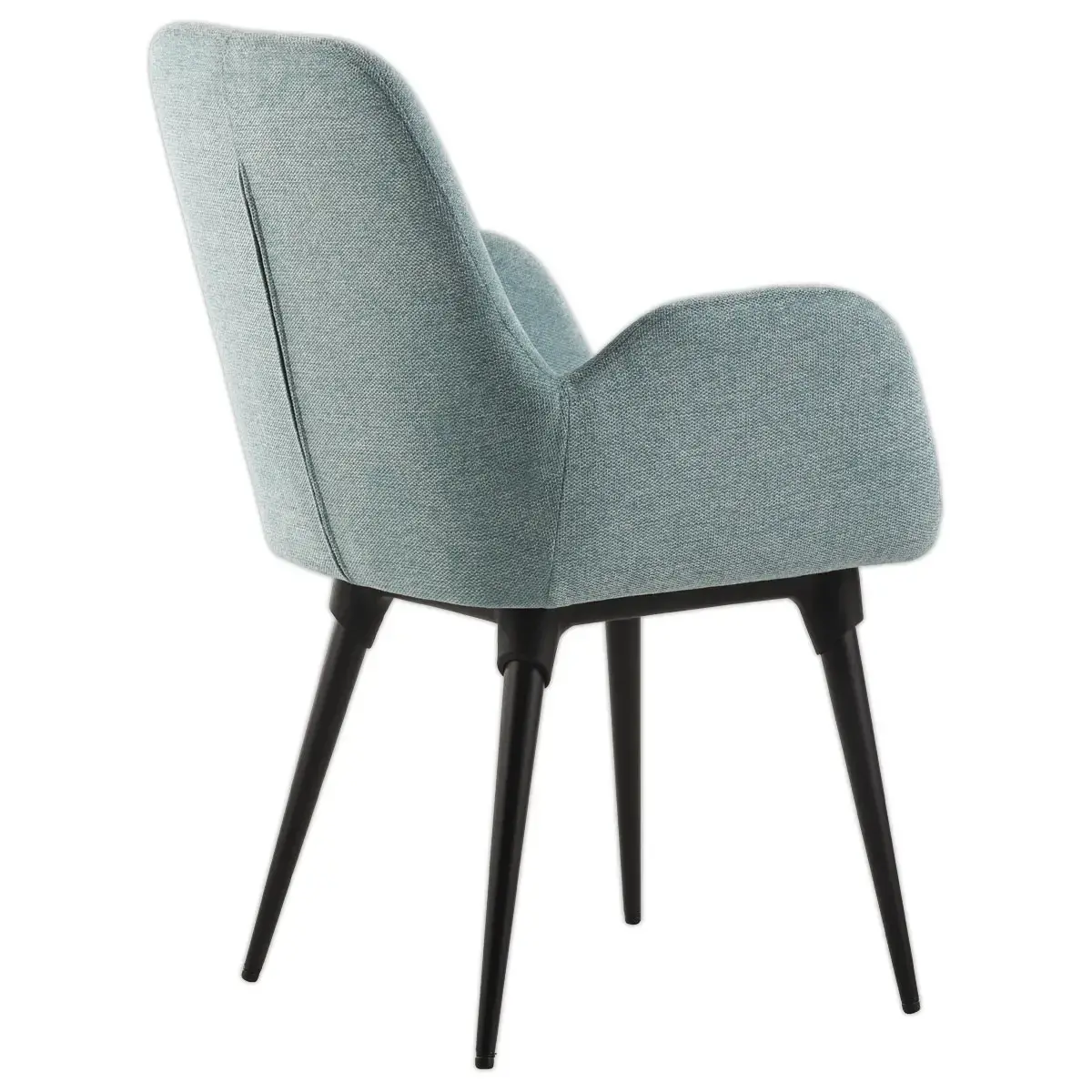 2 Fauteuils Tissu bleu clair 4 pieds métal montés