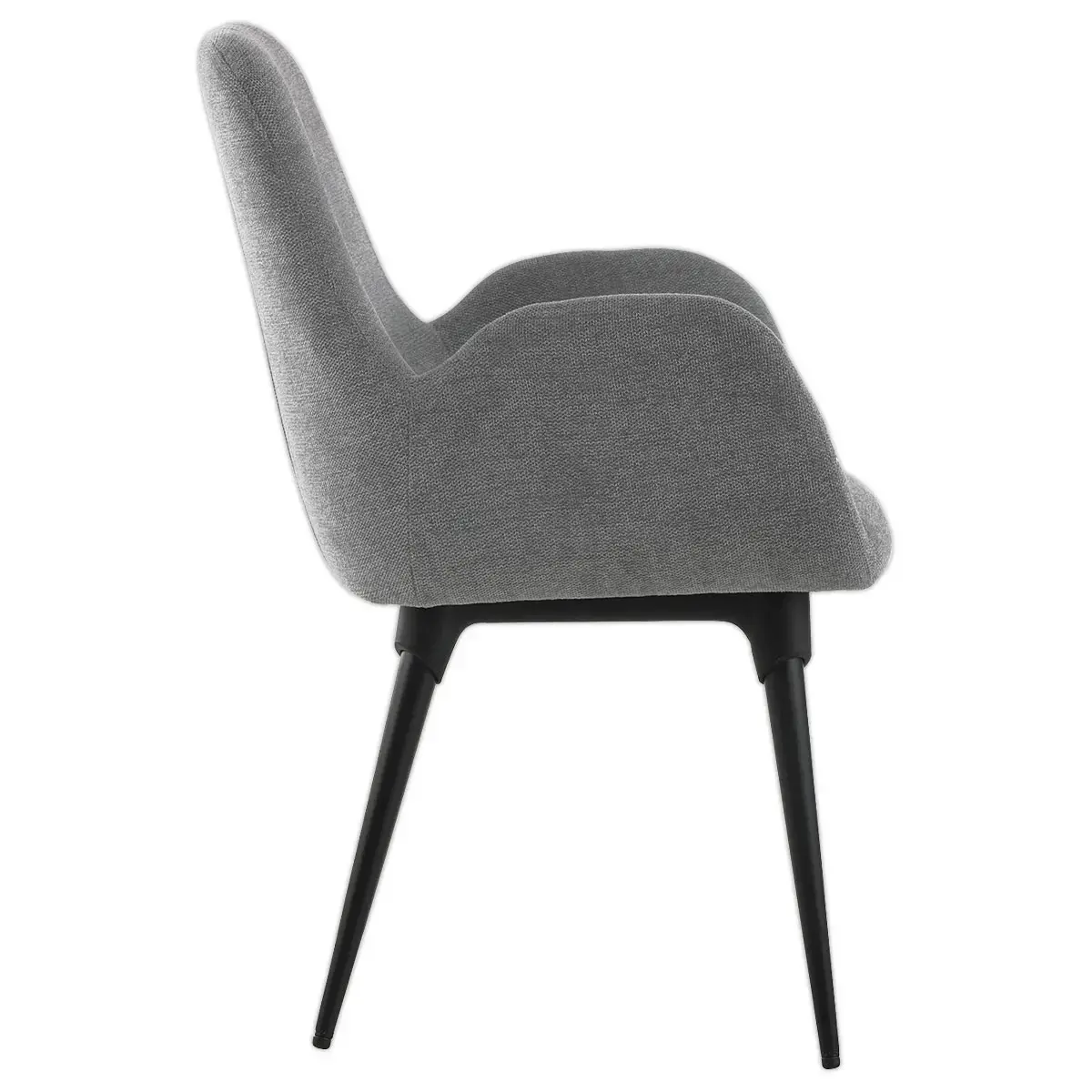 2 Fauteuils Tissu gris 4 pieds m&eacute;tal mont&eacute;s 