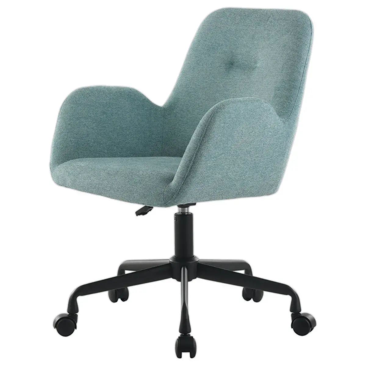 2 Fauteuils Tissu bleu clair piétement àroulettes montés