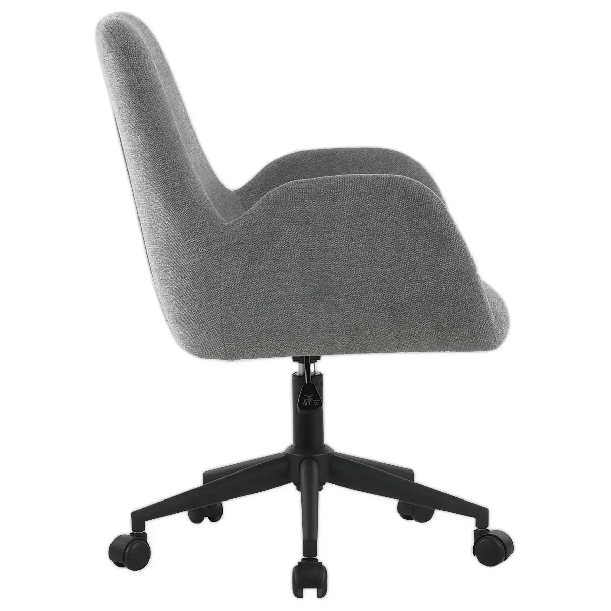 2 Fauteuils Tissu gris piétement à roulettes montés