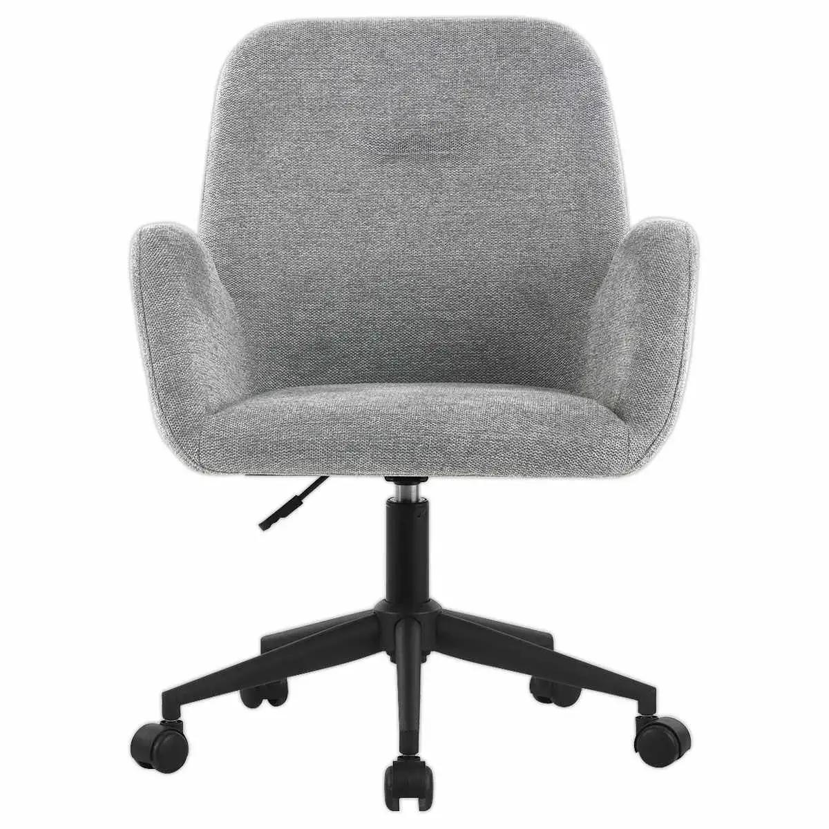 2 Fauteuils Tissu gris piétement à roulettes montés