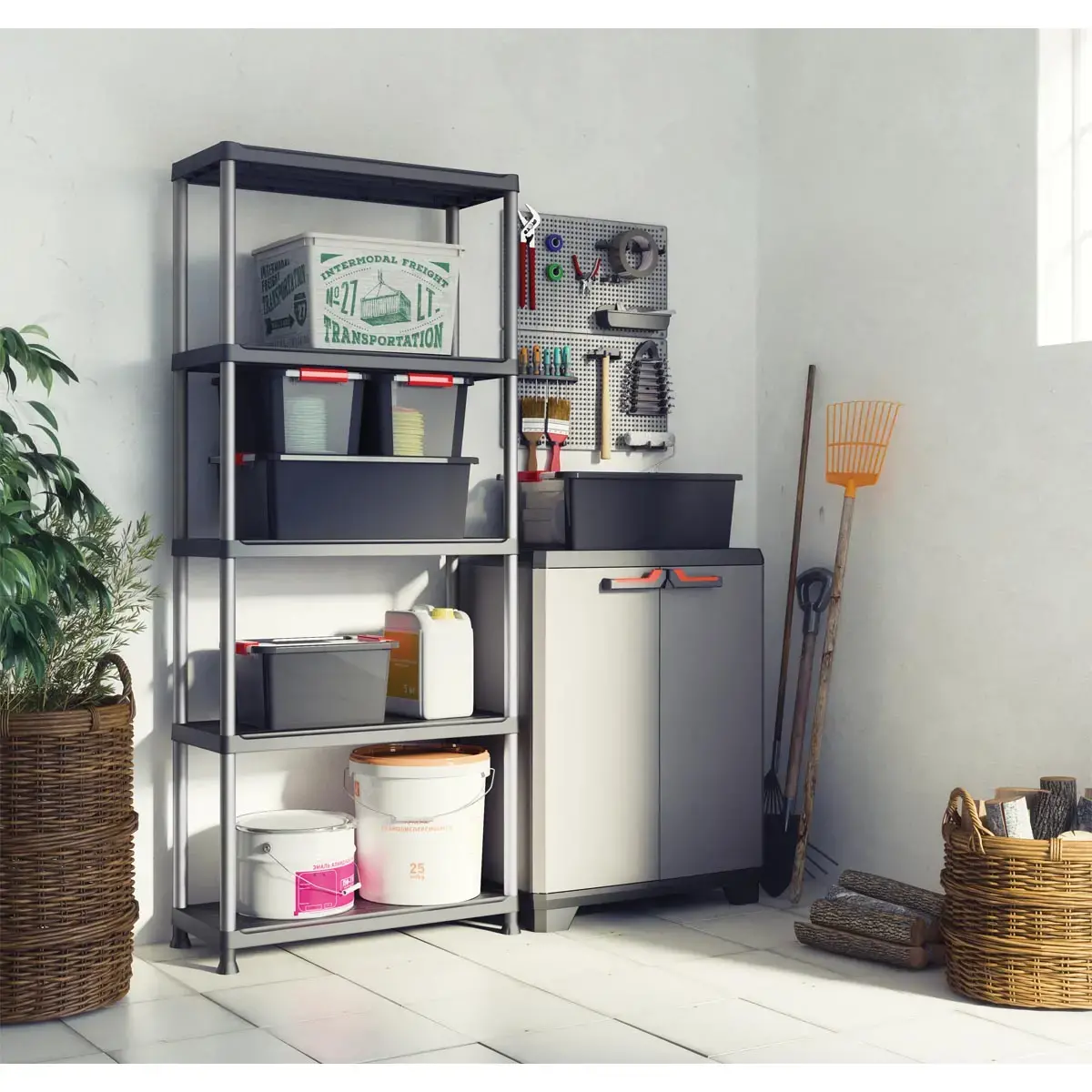 Etag&egrave;re &ndash; L 75 cm &ndash; 5 rayonnages &ndash; Noir 