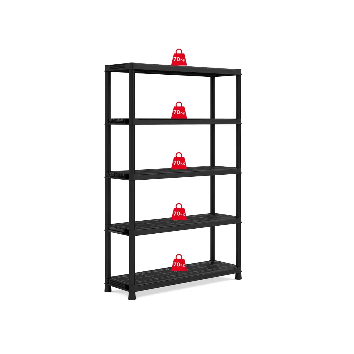 Etag&egrave;re &ndash; L 120 cm &ndash; 5 rayonnages &ndash; Noir 