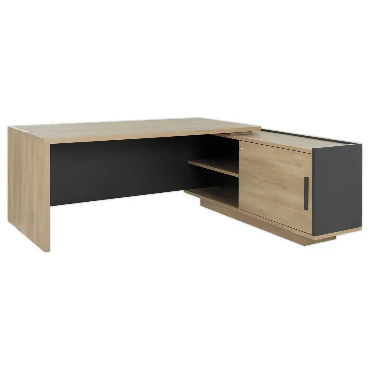 Bureau BARI Retour droit 180 cm chêne du bocage monté
