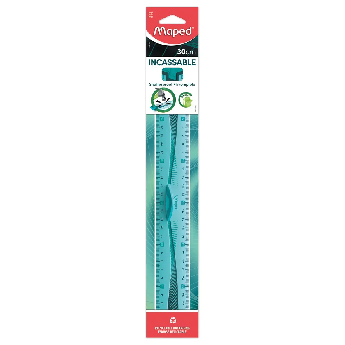 Triple-d&eacute;cim&egrave;tre incassable - 20 cm - Bleu ou vert - Maped 