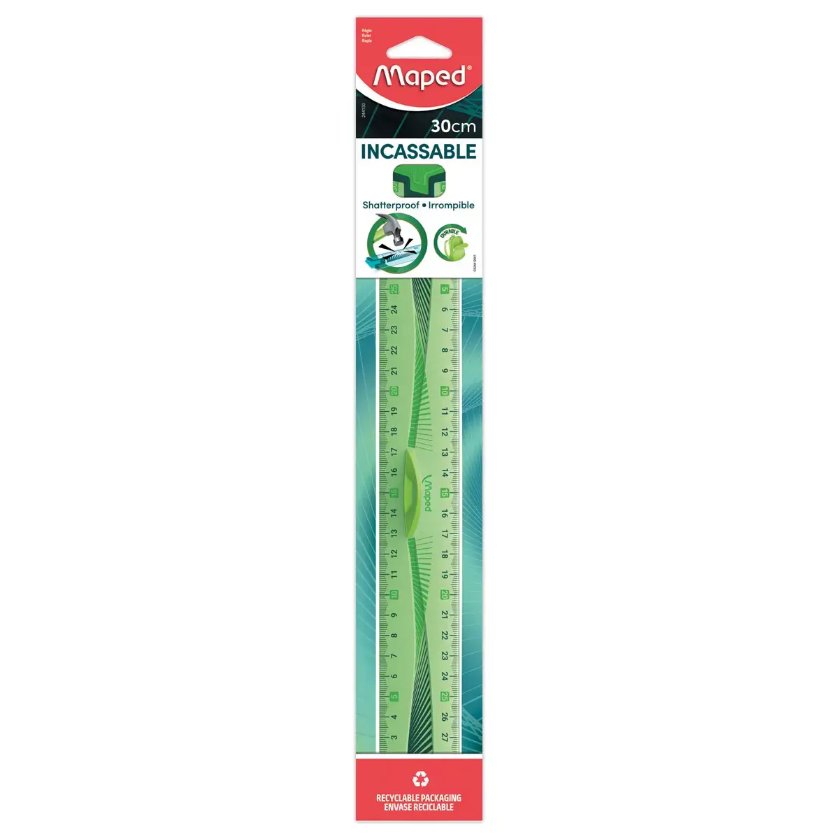 Triple-d&eacute;cim&egrave;tre incassable - 20 cm - Bleu ou vert - Maped 