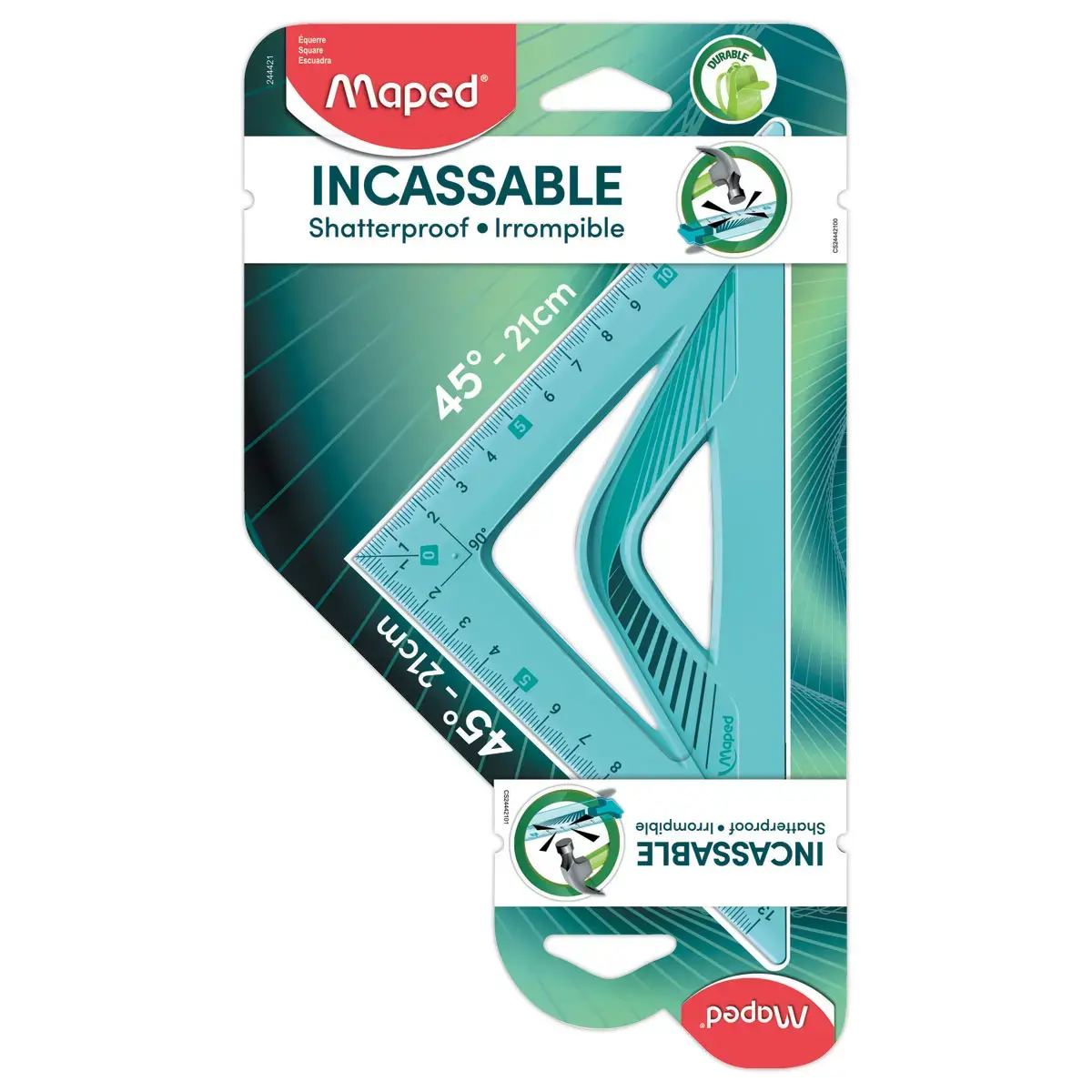 Equerre 45° hypoténuse 21 cm - INCASSABLE - Maped