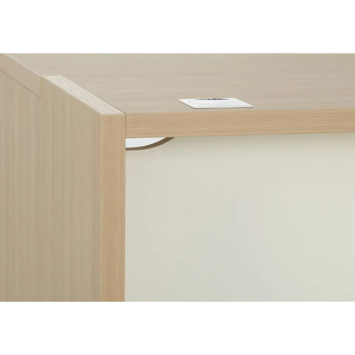 Bureau rectangulaire BARI L180 cm chêne et blanc monté
