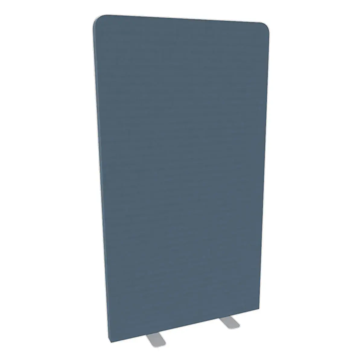 Cloison acoustique tissu gris pied plat argent 180 x 100 cm mont&eacute; 
