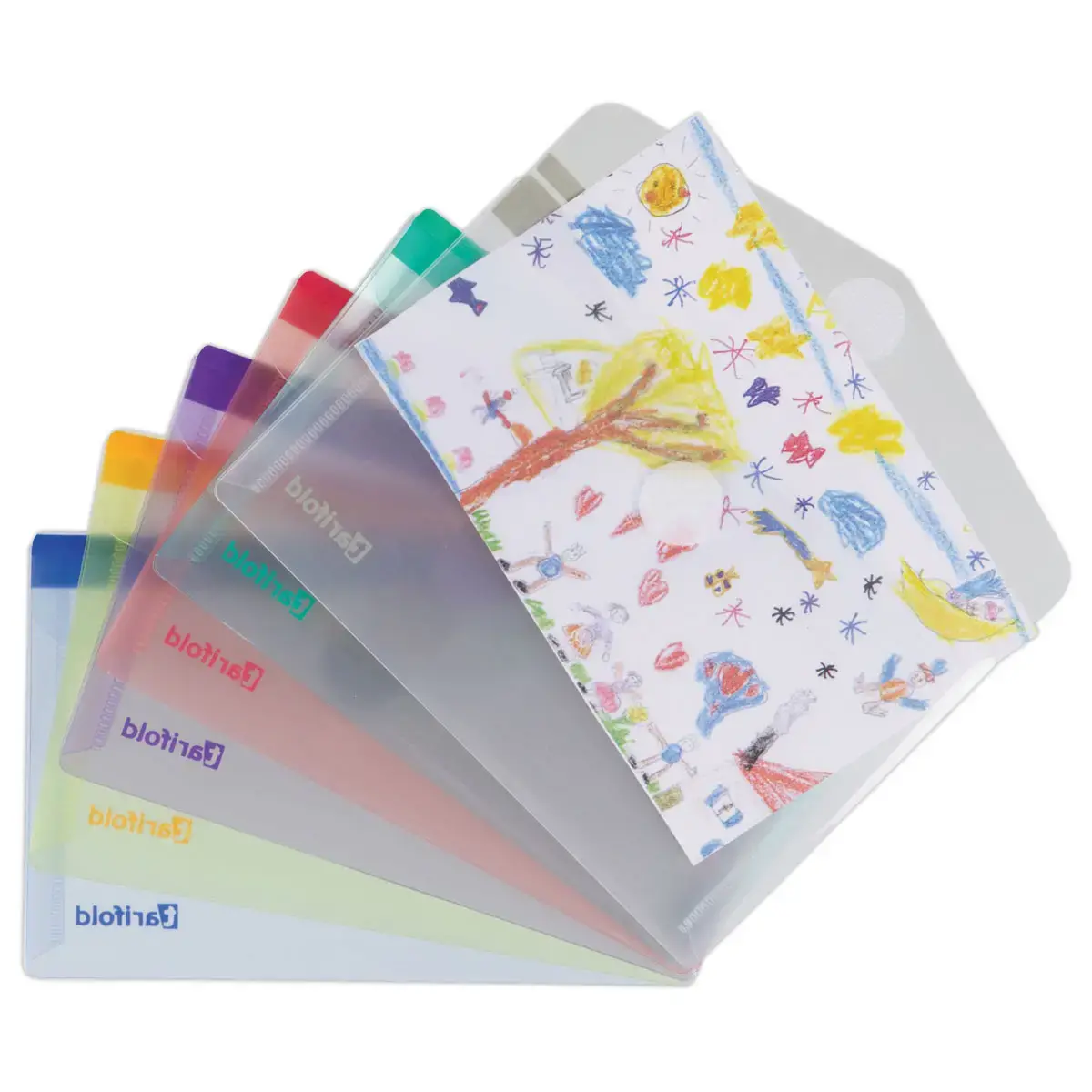 6 pochettes &agrave; scratch en polypropyl&egrave;ne recycl&eacute; 