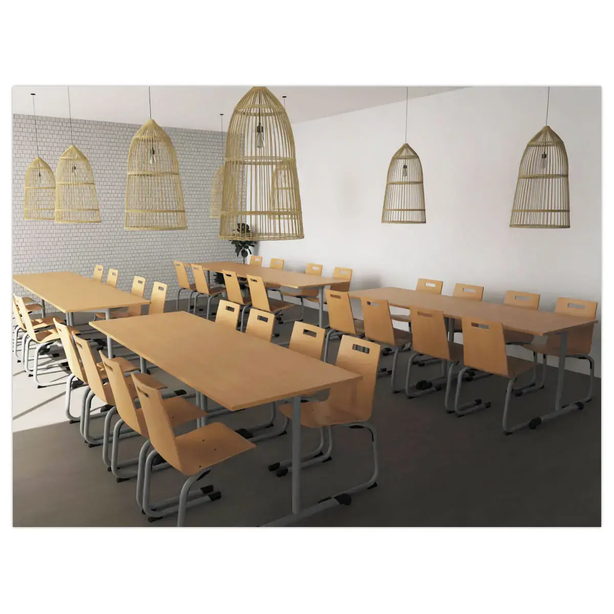 Table de collectivité 160 x 80 stratifiée hêtre -pieds alu montée