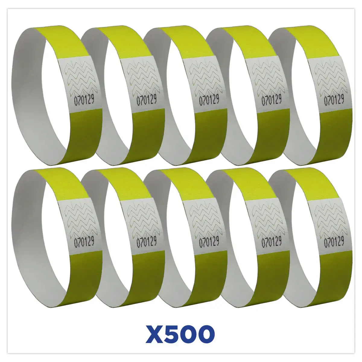 500 Bracelets Tyvek - Jaune - AVERY