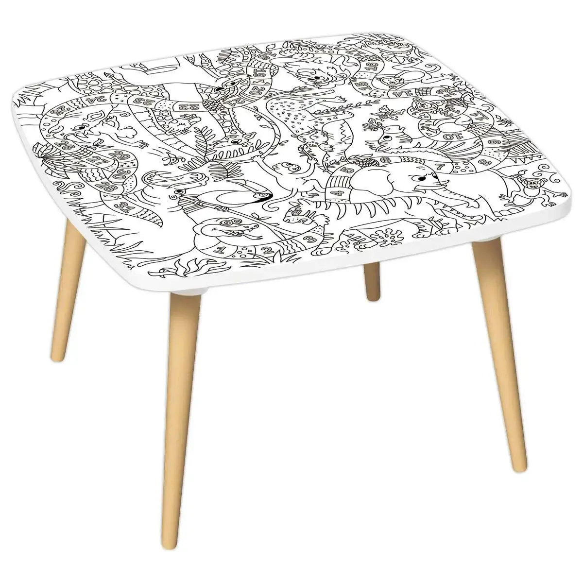 Table basse KIDS - 60 x 60 cm - Décor jungle - PAPERFLOW
