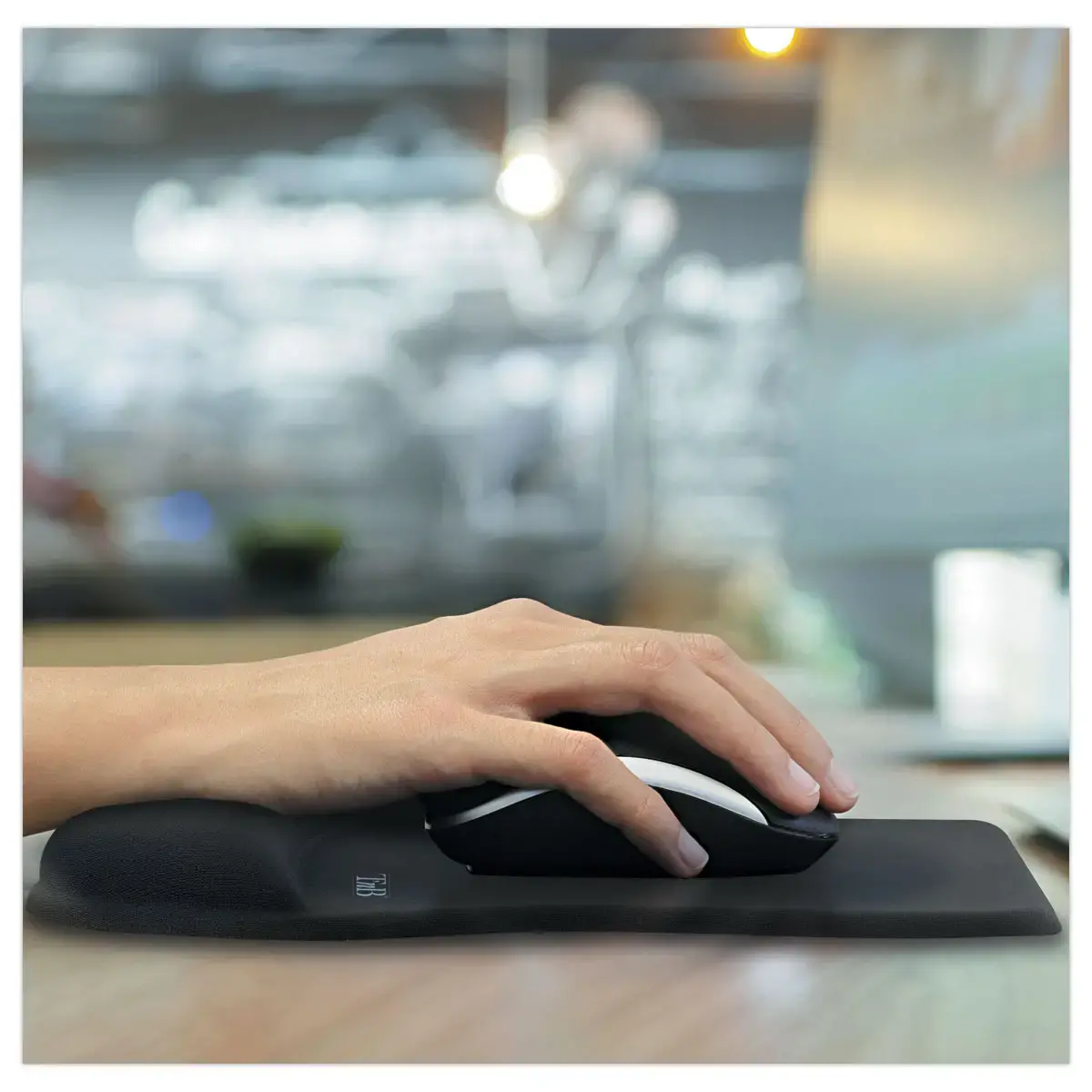 Tapis de souris ergonomique avec repose-poignet - Traitement antimicrobien - T'nB