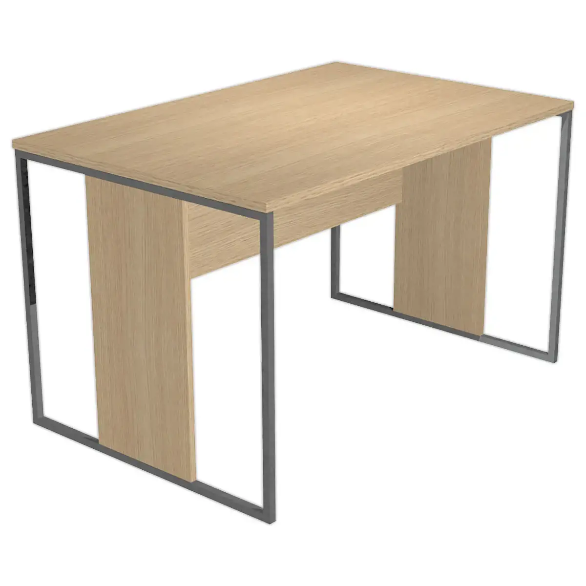 Bureau BELGRADE 140 x 80 chêne pieds anthracite monté