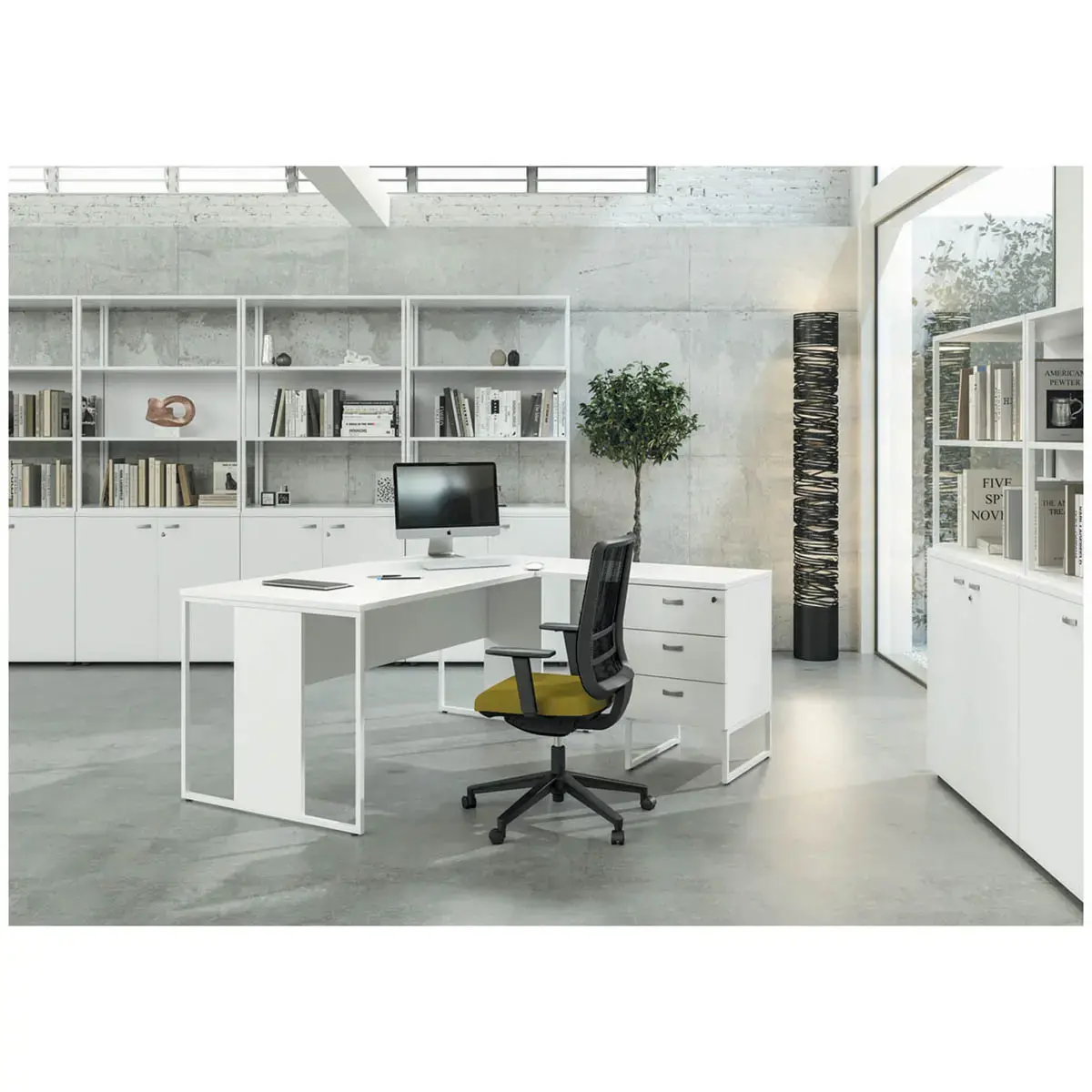 Bureau BELGRADE 160 x 80 ch&ecirc;ne pieds anthracite mont&eacute; 