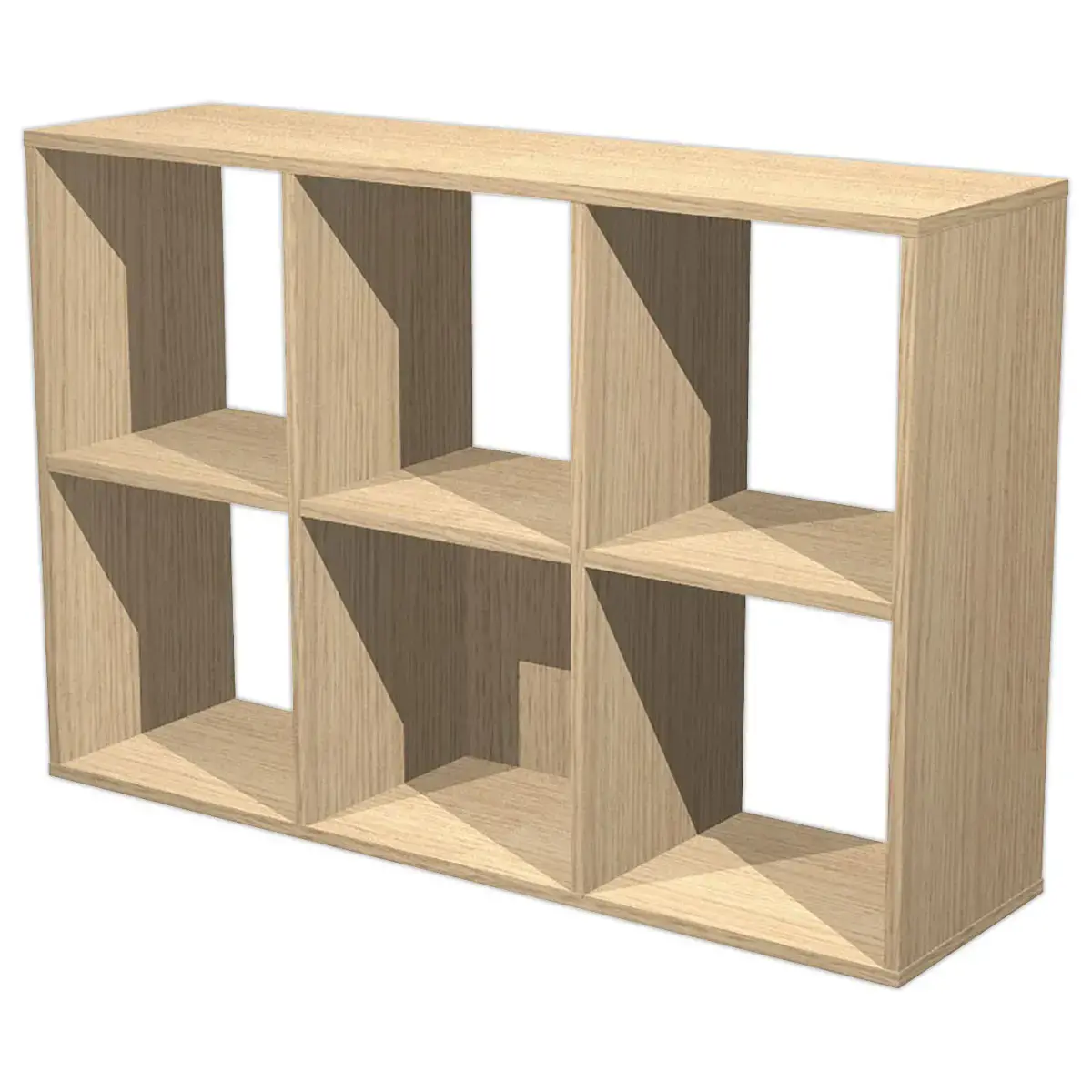Rangement ch&ecirc;ne 6 cases mont&eacute;. 