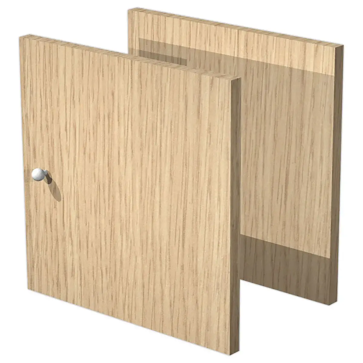 2 Portes chêne pour les rangements à cases MAXICOLOR montées