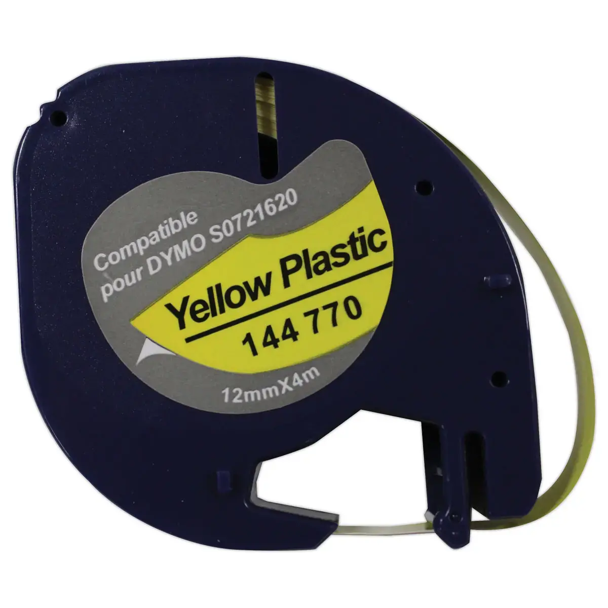 Ruban K7 pour titreuse DYMO S0721620 12mmx4 m jaune impression noire