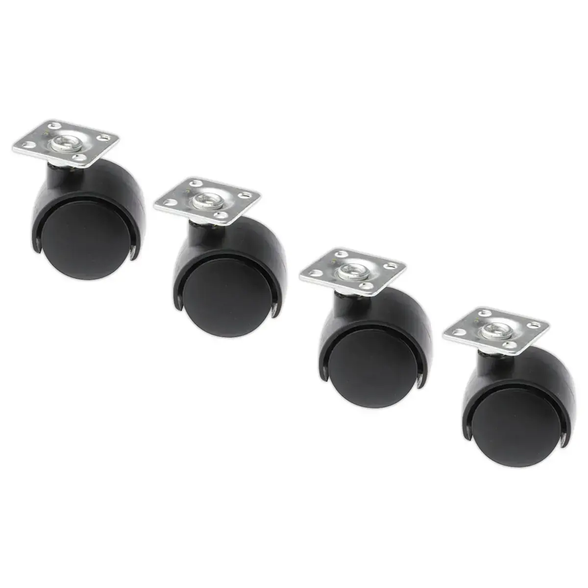 4 Roulettes noir pour les rangements &agrave; cases MAXICOLOR mont&eacute;es 