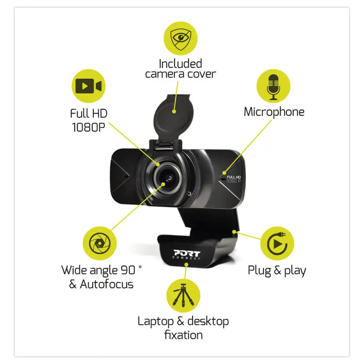 Webcam 1 080p &ndash; Full HD &ndash; Port Designs 