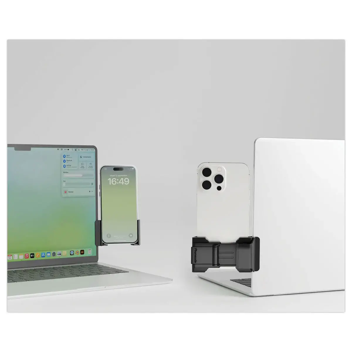Phoneside One - support pour smartphone sur &eacute;cran d'ordinateur Noir 