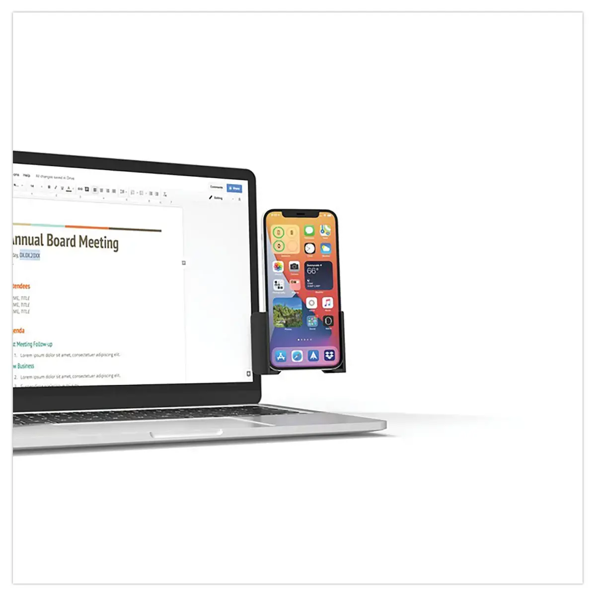 Phoneside One - support pour smartphone sur écran d'ordinateur Bleu