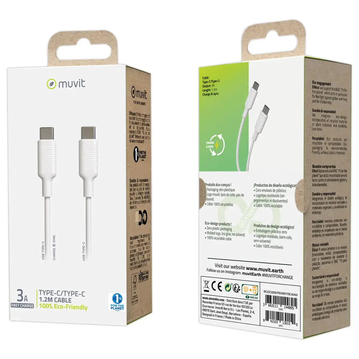 Câble de charge USB C/USB C - 1,2 m