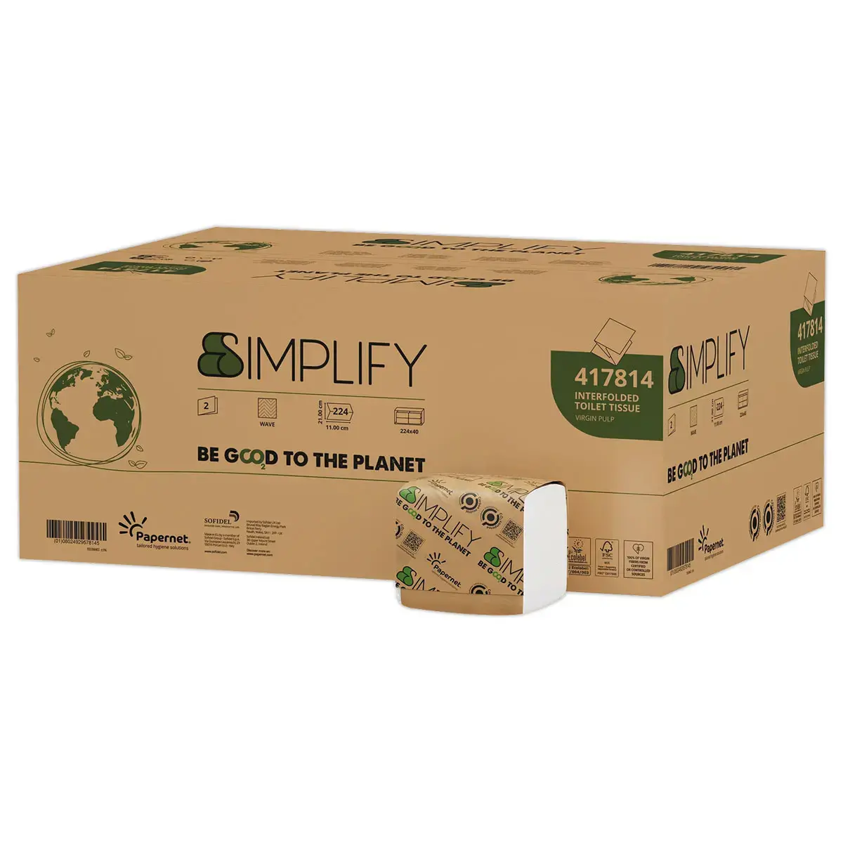 40 paquets papier toilette pli&eacute; Simplify 
