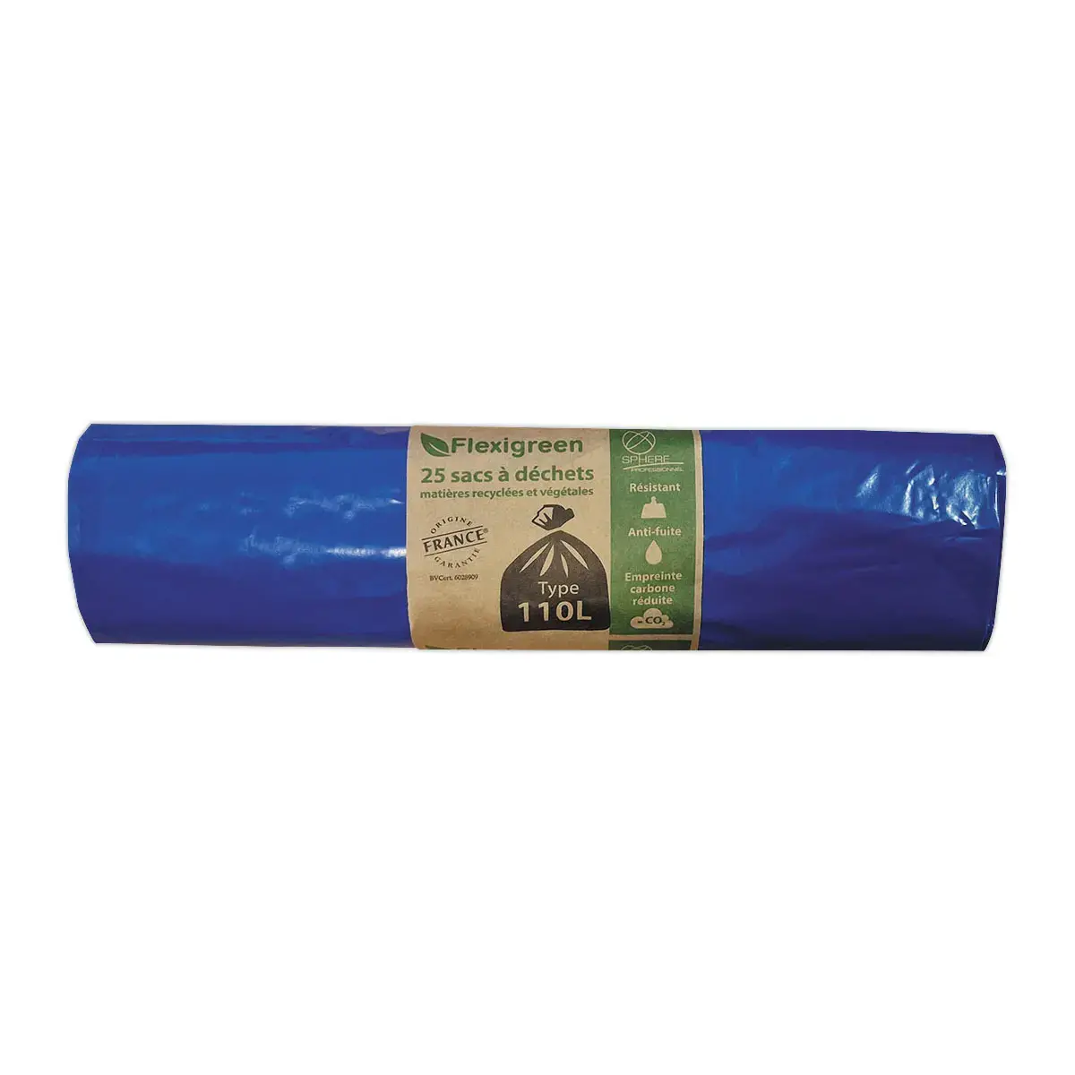 25 Sacs déchets - 110L - Bleu - FLEXIGREEN