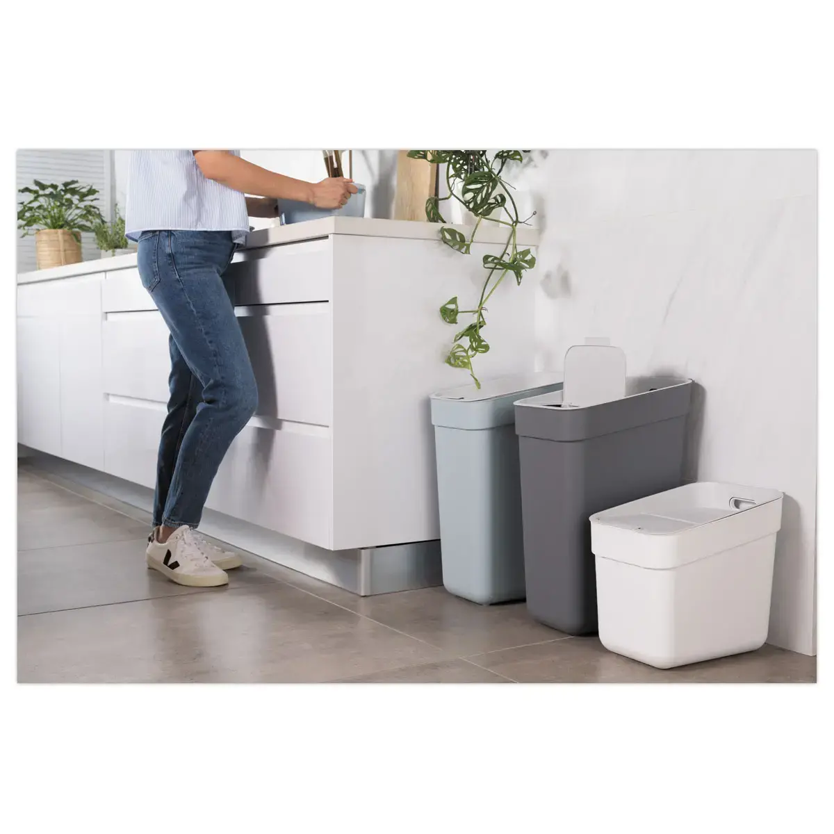 Poubelle à tri ready to collect 30l - gris