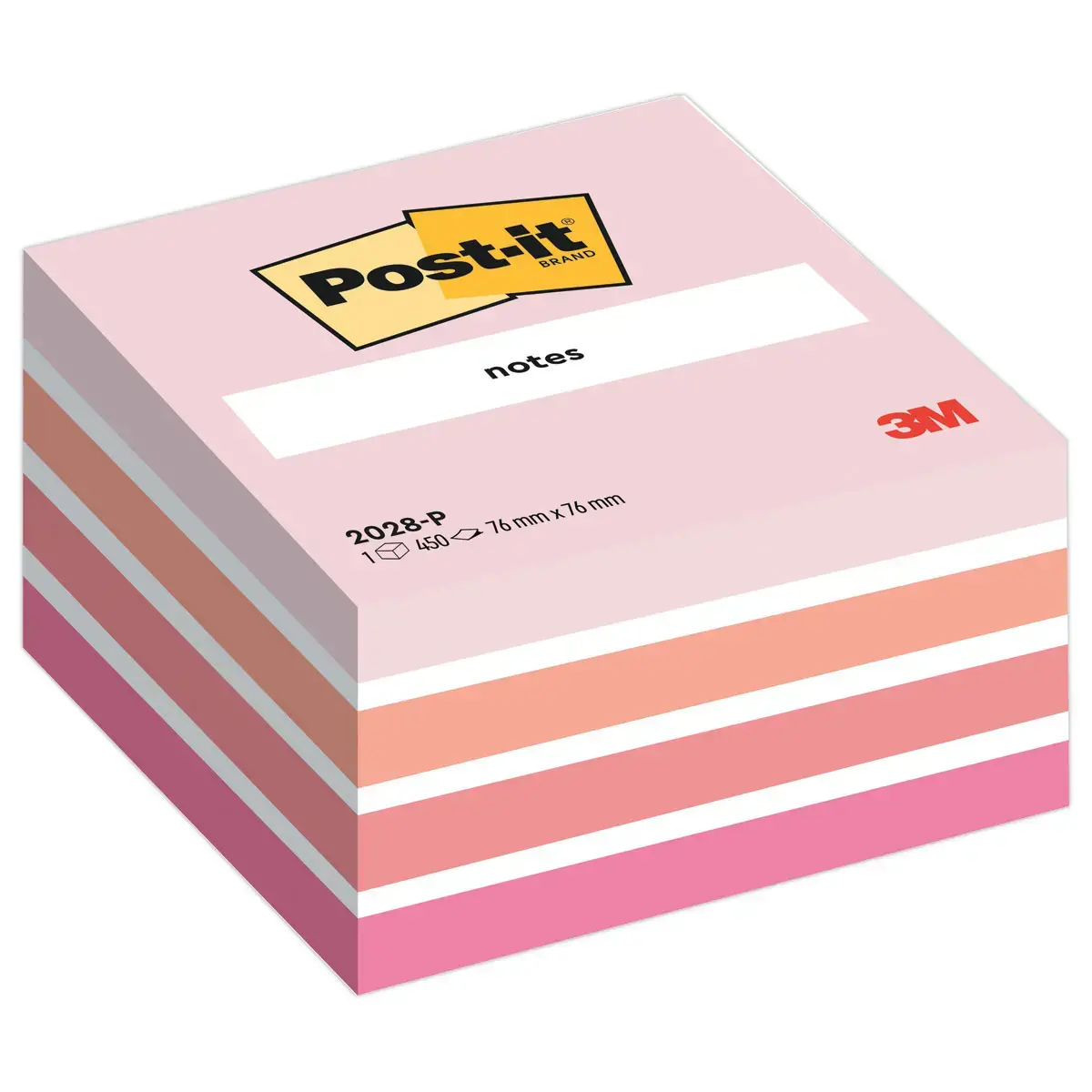 Cube Post-it® Light Plaisir 76x76mm - 450 feuilles