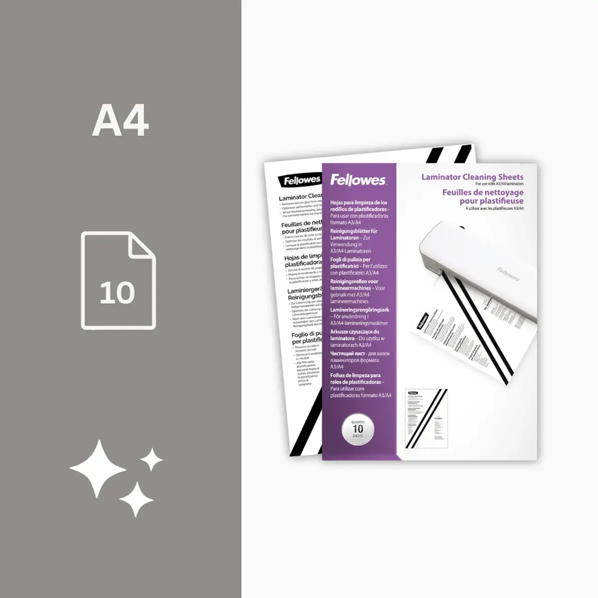 Feuilles de nettoyage pour plastifieuse