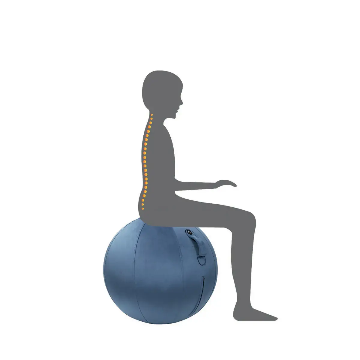 Ballon assise ergonomique – Ø 65 cm – Bleu – Alba