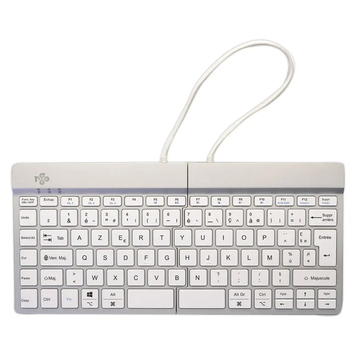 Clavier ergonomique Split Break blanc