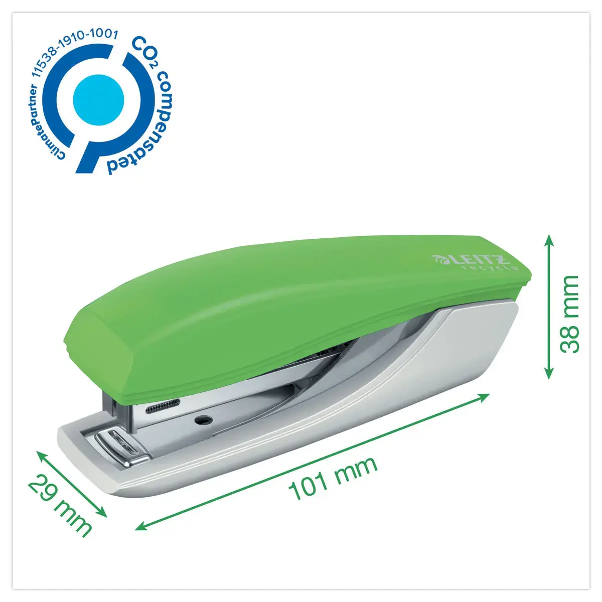 Mini agrafeuse NeXXt Recycle - 10 feuilles - Vert - LEITZ