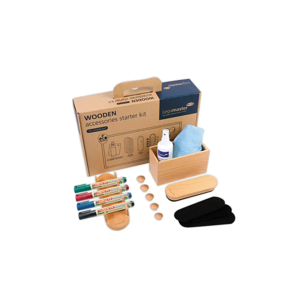 Kit d'accessoires Wooden pour tableau blanc - 17 pièces - Bois FSC® - LEGAMASTER