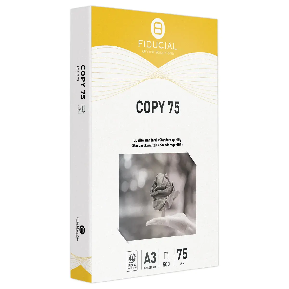 3 Ramettes de 500 feuilles de papier blanc COPY 75 - A3 - 75g - Fiducial