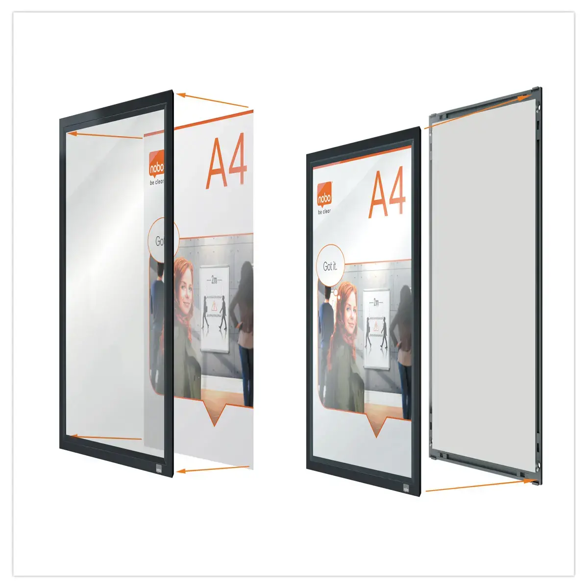 Porte-affiche clipsable A4 Nobo impression - noir 