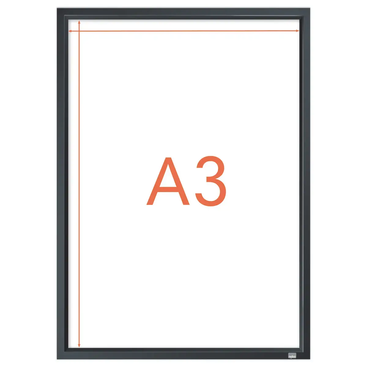 Porte-affiche clipsable A3 Nobo impression - noir 