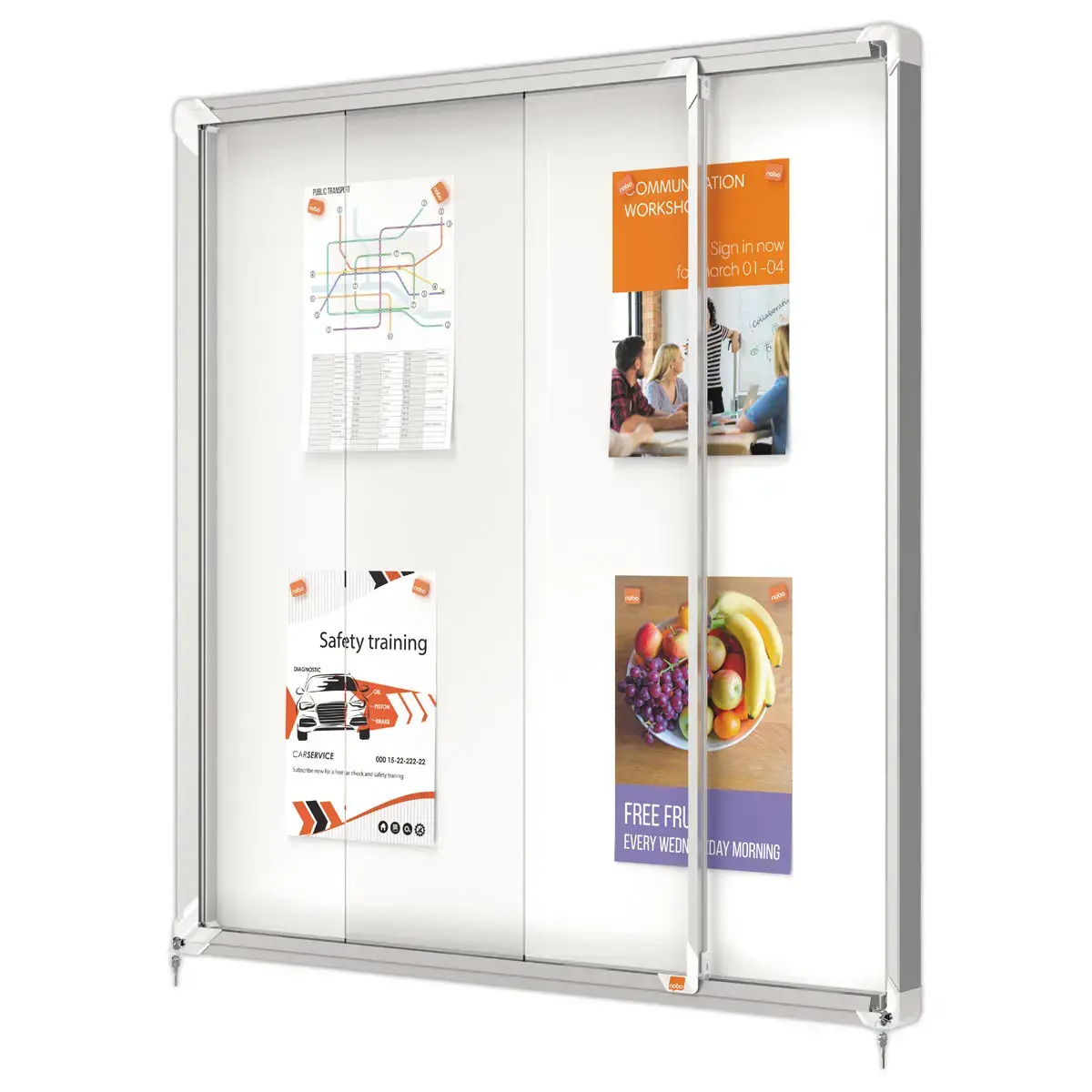 Vitrine d'intérieur Premium Plus - Magnétique - 12 x A4 - NOBO