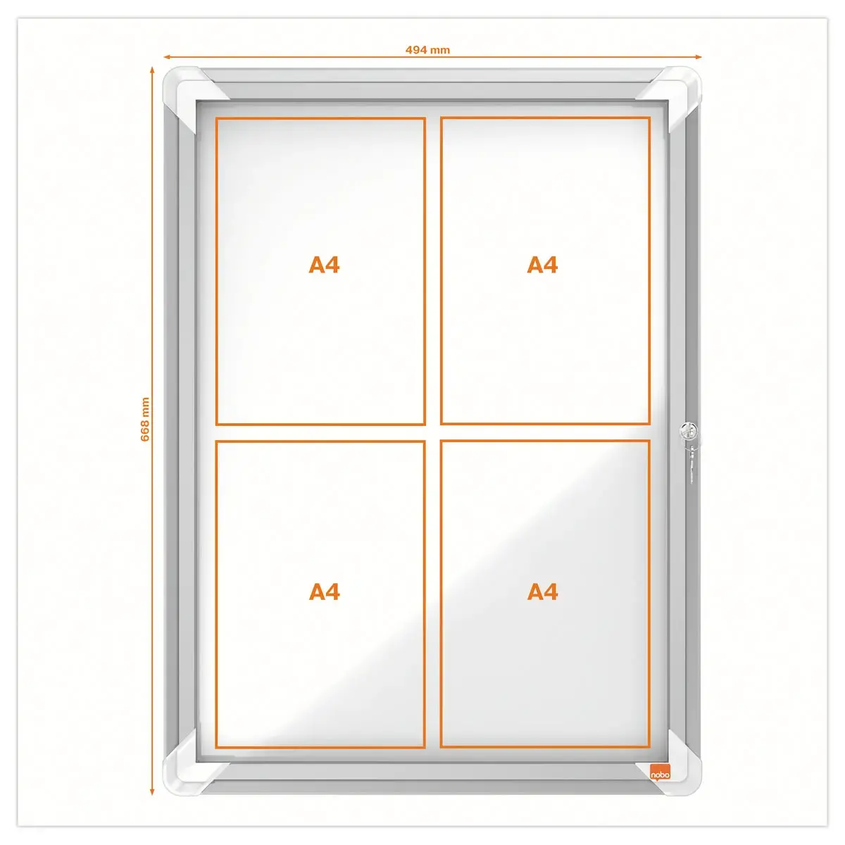 Vitrine d'extérieur magnétique - 4 x A4 - NOBO
